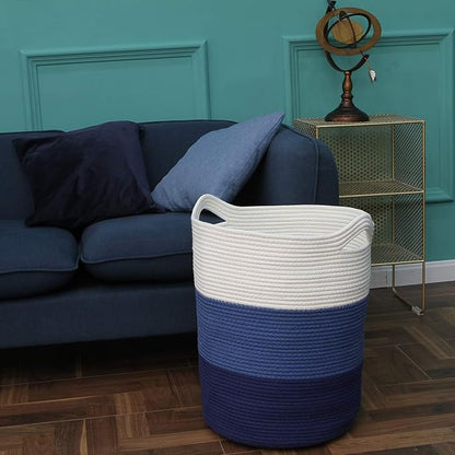 Sea Team Large Size Cotton Rope Woven Storage Basket - Image 3
