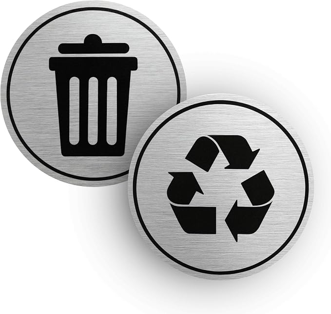 Trash and Recycle Stickers Set of 2 | Indoor Outdoor UV Stable & Weatherproof | by Coastville