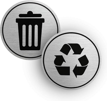 Trash and Recycle Stickers Set of 2 | Indoor Outdoor UV Stable & Weatherproof | by Coastville