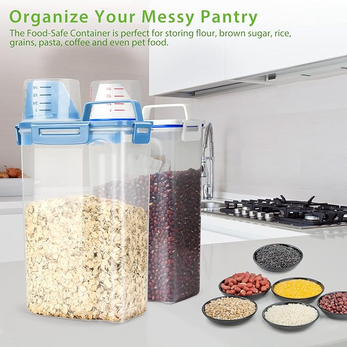 Rice Airtight Storage Container, 3 to 5Lbs Cereal Dry Food Flour Bin, Pet Dog - Image 6