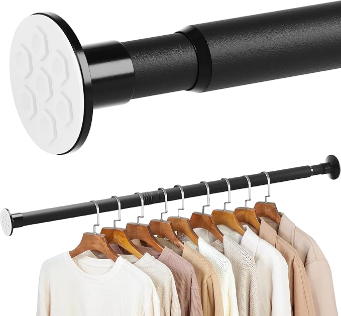 No Drilling Closet Rod, 27.5-74 Inches Hanging Closet Rod by SimpleSolutionsforCozyHome