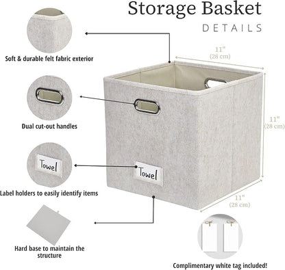 DECOMOMO Felt Storage Bins, 11 inch Cube Storage Bin - Image 3