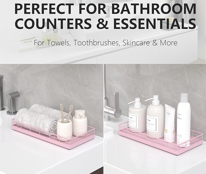 Toilet Tank Tray Organizer – Oak Wood Bathroom Counter Basket - Image 4
