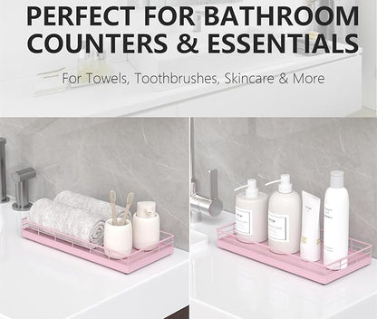 Toilet Tank Tray Organizer – Oak Wood Bathroom Counter Basket - Image 4