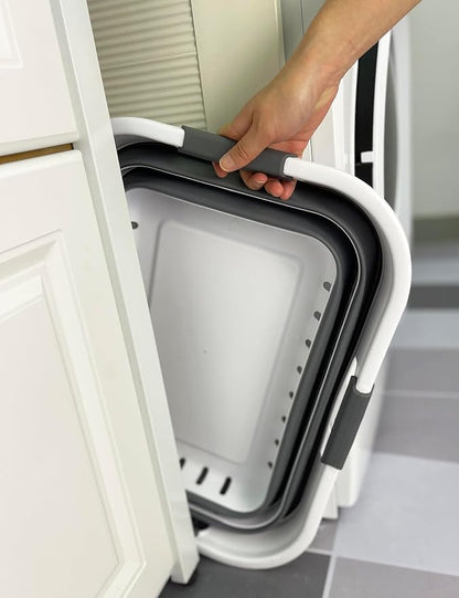 SAMMART Collapsible Plastic Rectangular Laundry Basket - Image 3