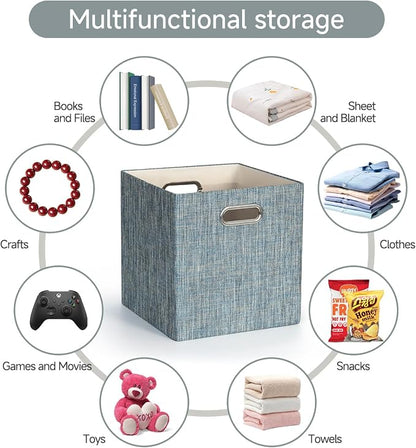Posprica Storage Basket Bins, 11×11×11 Foldable Storage Cube Boxes Fabric Drawer - Image 6