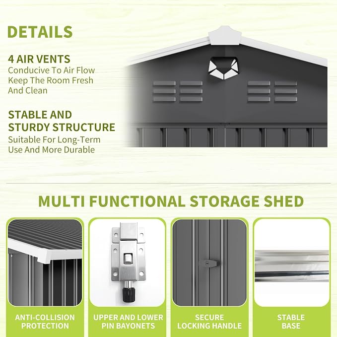 Metal Storage Shed, Outdoor Storage Building 10x14, Large Backyard Sheds - Image 4