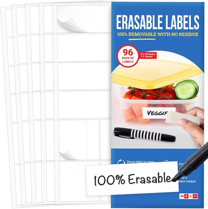 MESS Erasable Kitchen Labels, Food Containers, Fridge & Freezer by MESS