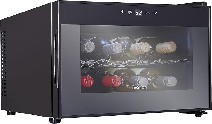 Ivation Premium 8 Bottle Horizontal Thermoelectric Wine Cooler/Chiller Counter by Ivation