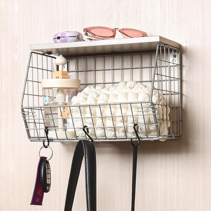 2pcs Silver Fruit Basket, Stackable Wall Mounted Pantry Organizers and Storage - Image 4