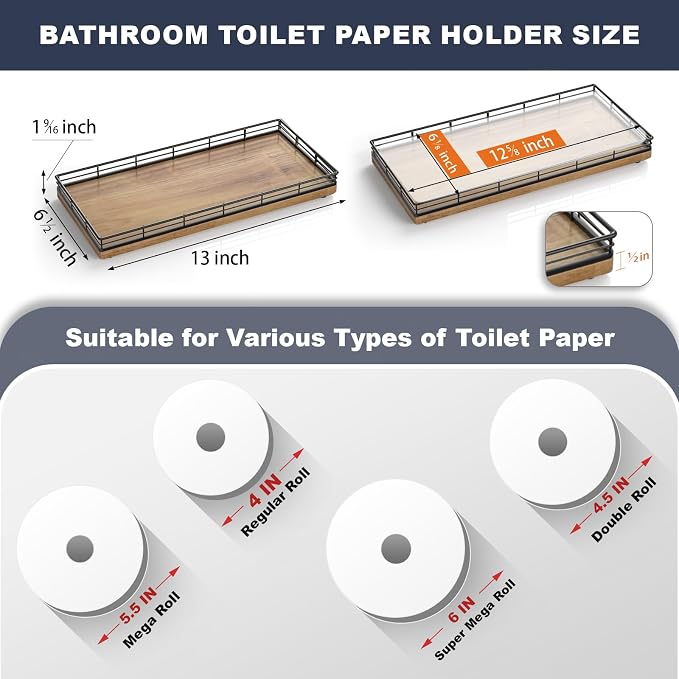 Bathroom Toilet Tank Tray, Vanity Tray - Image 3