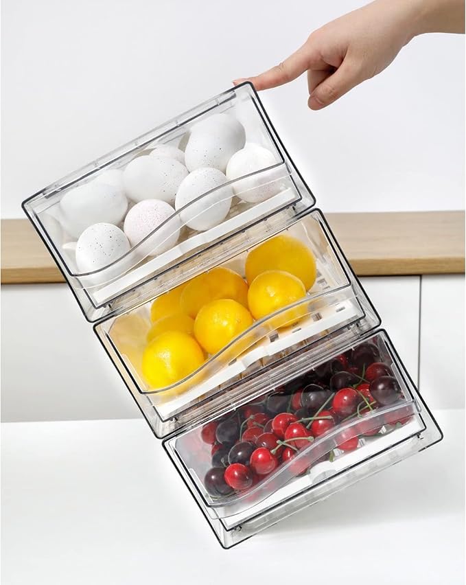 Diskary Fridge Organizer, Stackable Refrigerator Organizer Bins, Reusable Food - Image 5