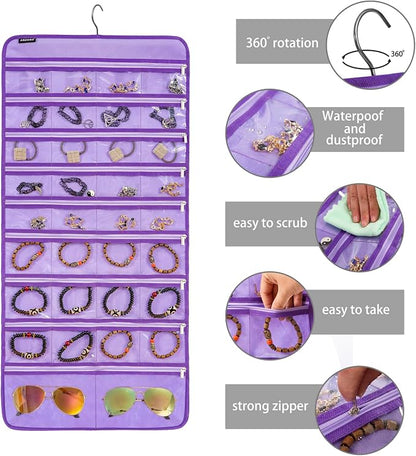 Dual-sided Hanging Jewelry Organizer Necklace Holder Jewelries Storage - Image 6