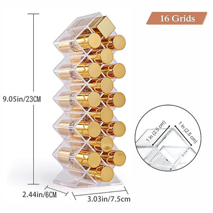 Lipstick Holder Organizer 48 Spaces Acrylic Stackable Fish Shape Lipstick Tower - Image 2