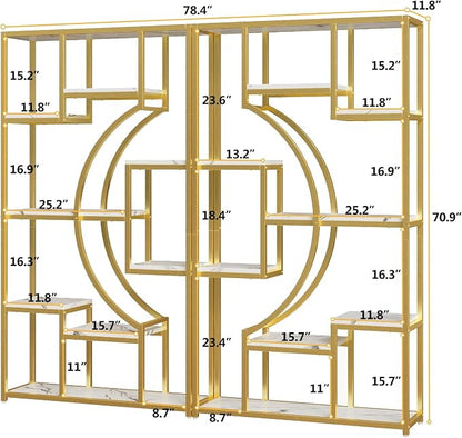 Modern Book Shelf, 70.8 Inch Tall Etagere Bookcase, Bookcases/Bookshelf - Image 2
