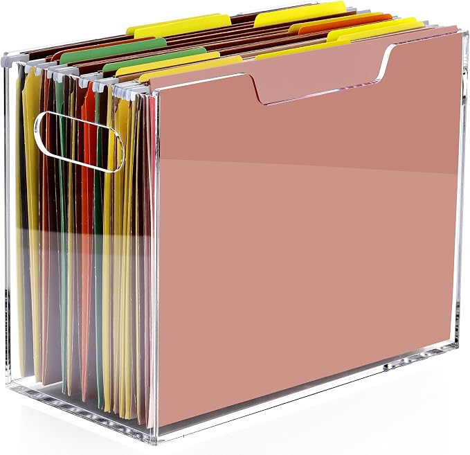 DINGHUO Acrylic File Folder Organizer Box, Letter Size Hanging File Organizer by DINGHUO