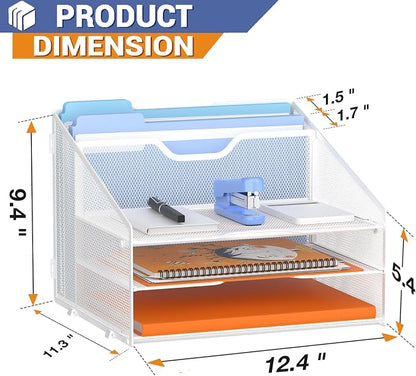 Letter Tray Organizer, Mesh Desk File Organizer - Image 2