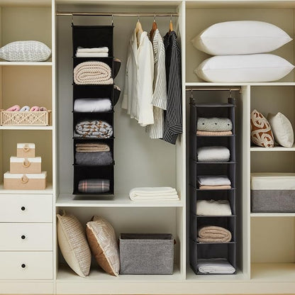 YOUDENOVA Hanging Closet Organizer, 6-Shelf Closet Hanging Storage Shelves - Image 2
