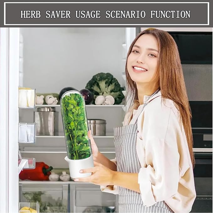 Herb Saver for Refrigerator, Cilantro Container for Fridge, Fresh Herbs Lettuce - Image 7