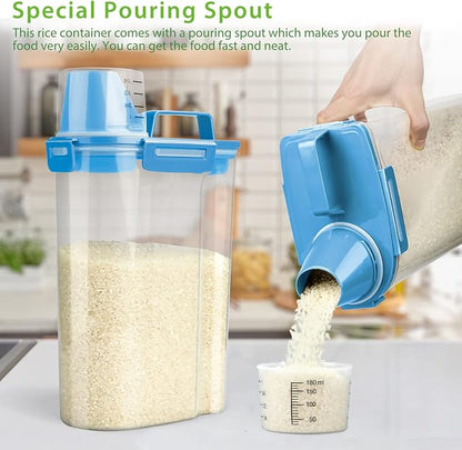 Rice Airtight Storage Container, 3 to 5Lbs Cereal Dry Food Flour Bin, Pet Dog - Image 3