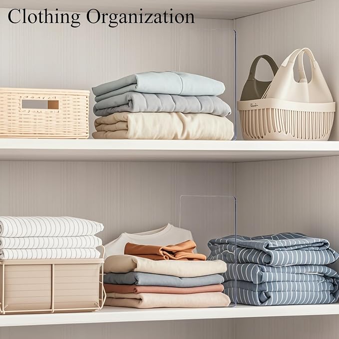 Acrylic Shelf Dividers for Closet Organization: 10" Tall Clear Closet Dividers - Image 8