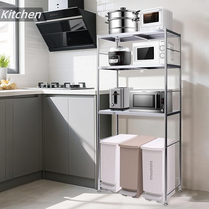 susunnus Stainless Steel Shelf, Kitchen Storage Shelves, Microwave and Mini - Image 6