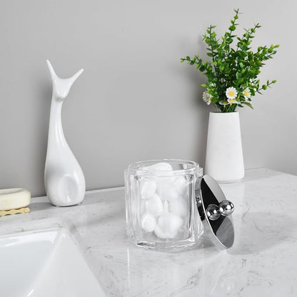 Clear Transparent Apothecary Octagional Shaped Glass Canister Jar - Image 5