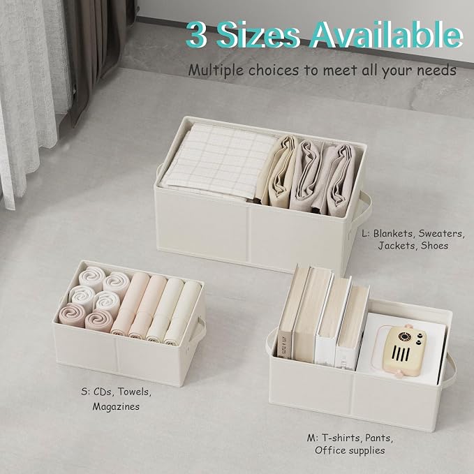 Foldable Closet Organizer, 3 Pack Cube Storage Bin, Clothes Basket - Image 5