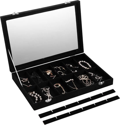 Frebeauty Velvet Jewelry Tray, 24 Grid Jewelry Organizer - Image 5