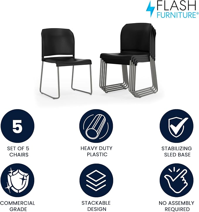 Flash Furniture Hercules Series Contoured Stacking Chairs - Image 4