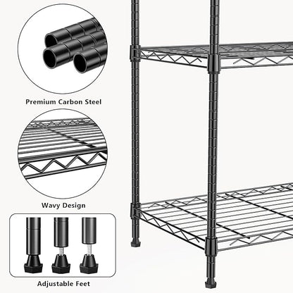 1250 lbs 5 Tier Shelf Metal Storage Shelves Wire Rack Closet Organizers - Image 5