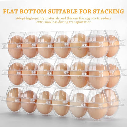 100 Pcs Plastic Egg Carton, 12 Grids Clear Chicken Egg Tray Disposable Plastic - Image 4