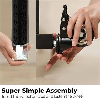 HOMEDANT House 5-Tier Metal Rolling Cart Shelf Rack Casters Heavy Duty - Image 18