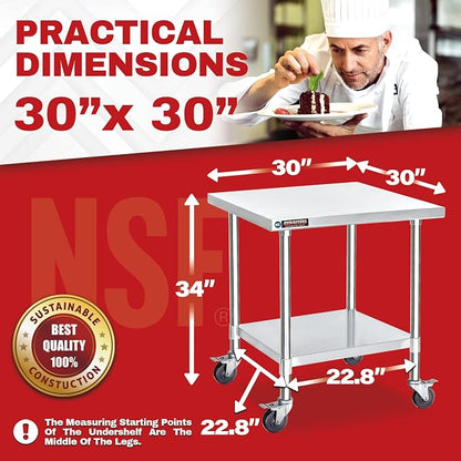DuraSteel 30x30 NSF Stainless Steel Cart - Image 6