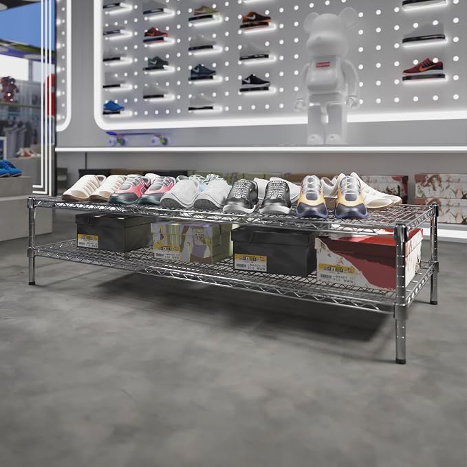 24" Deep x 60" Wide x 14" Height Wire Shelving Kit | 2-Tier | NSF Commercial - Image 2