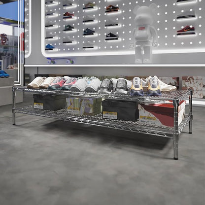 24" Deep x 60" Wide x 14" Height Wire Shelving Kit | 2-Tier | NSF Commercial - Image 2