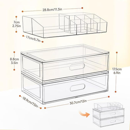Clear Stackable Makeup Organizer - Image 3