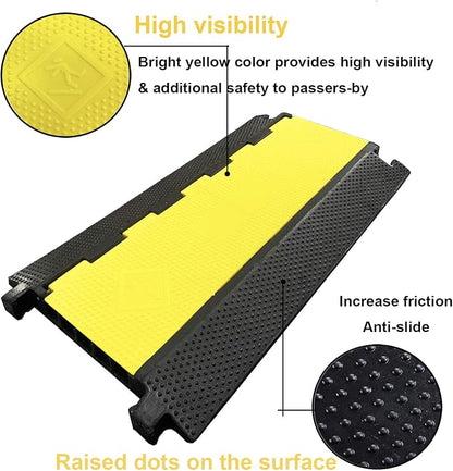 Reliancer 5 Channel Rubber Cable Protector Ramp Traffic Speed Bump 18000lbs - Image 3