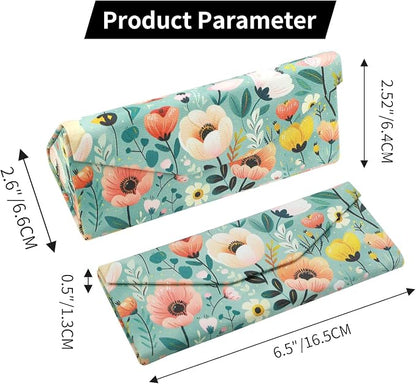 Foldable Glasses Case, Magnetic PU Leahter Sunglasses Case, Cute Hard Shell - Image 6
