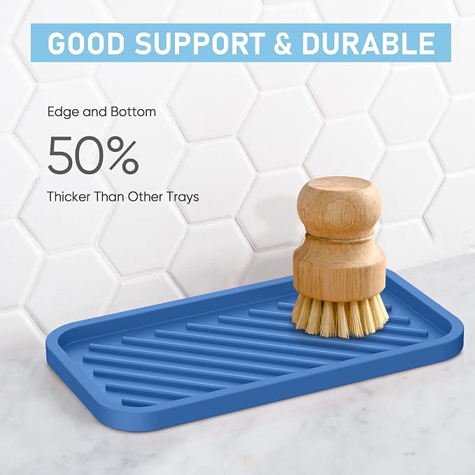 EG-SIPRO Silicone Sponge Holder, Large 10" Kitchen Sink Organizer Tray - Image 5