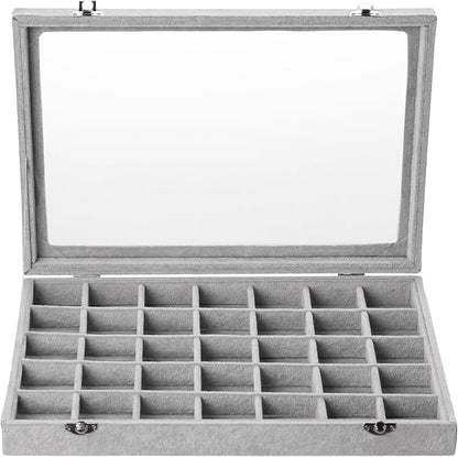 Frebeauty Velvet Jewelry Tray, 35 Grid Jewelry Organizer - Image 2