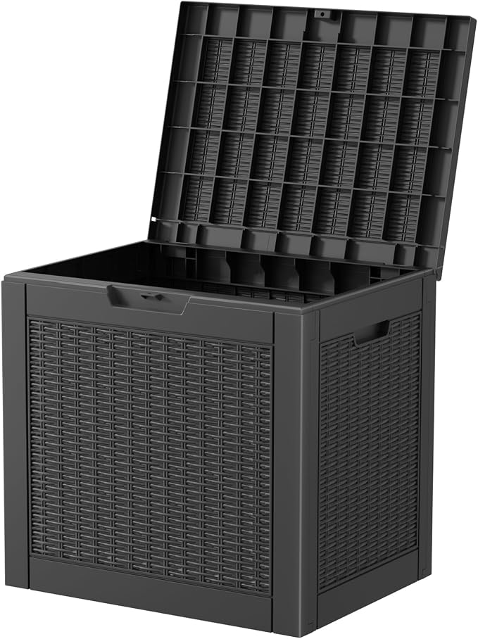 Resin Deck Box - 31 Gallon Lockable Outdoor Storage, Water-Resistant - Image 8