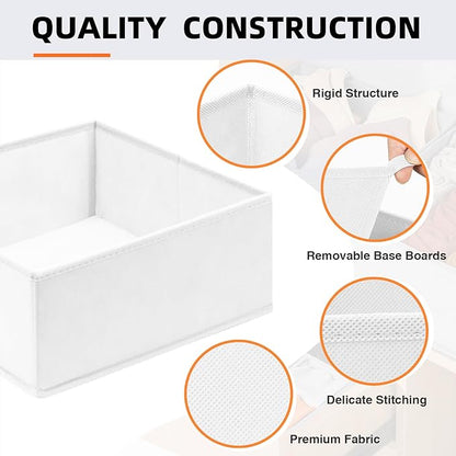 Criusia Drawer Organizer Clothes 6 Pack White- Dresser Organizer Bins - Image 6