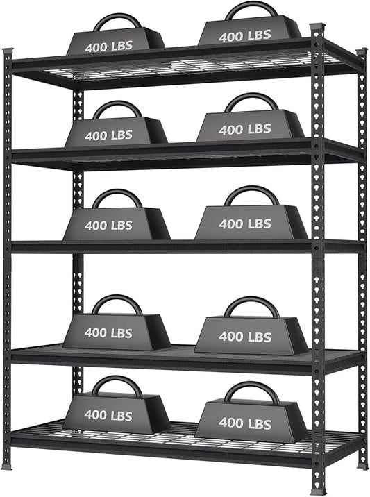WORKPRO 5-Tier Metal Storage Shelving Unit, 48”W x 24”D x 72”H, Adjustable by WORKPRO