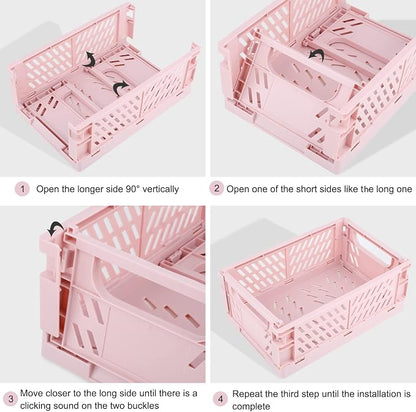Plastic Baskets for Desk Organizing, Drawer Organizer, 2 Medium+2 Small Durable - Image 3