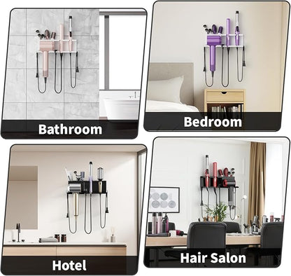 Hair Dryer Holder, Hair Tool Organizer, Blow Dryer Hanger Wall Mount - Image 8