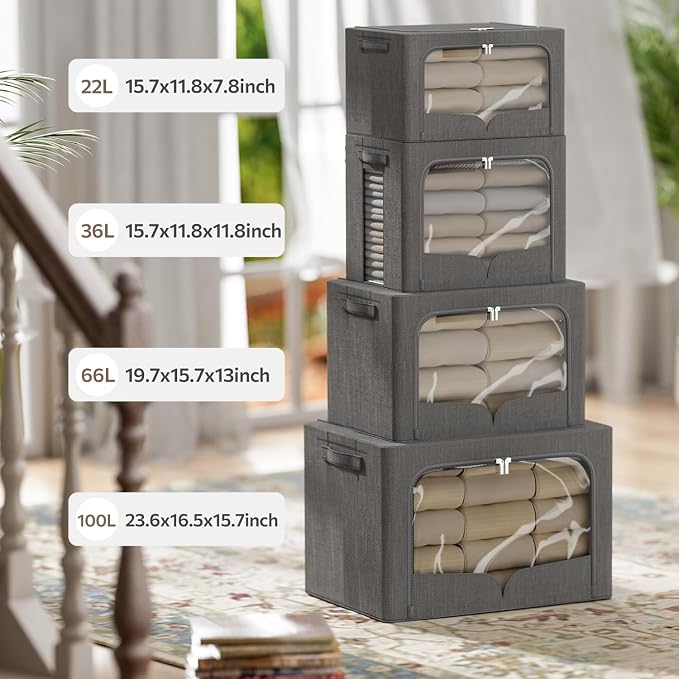 FHSQX 3 Pack Clothes Storage Bins - Image 3