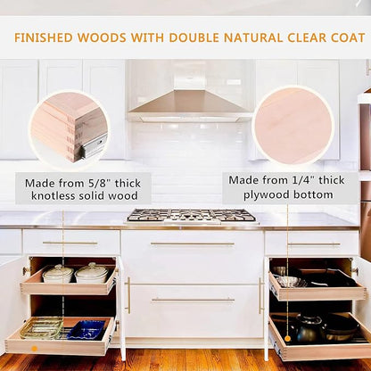 16”W x 21”D x 3‘’H Soft Close Slide Out Wood Drawer Organizer - Image 7