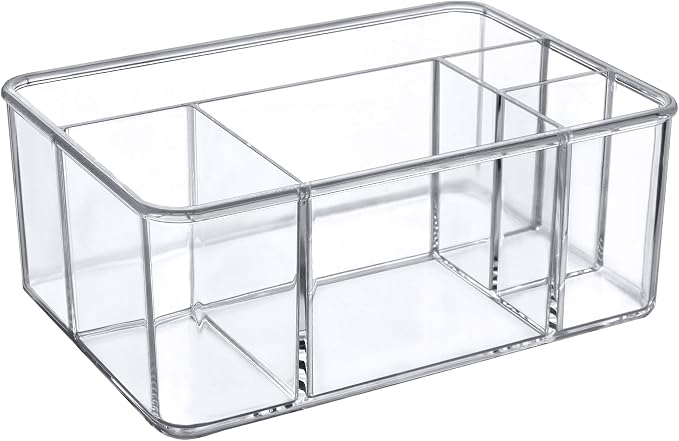 Amazing Abby - Glamour - Acrylic 5-Compartment Makeup Organizer, Transparent - Image 3