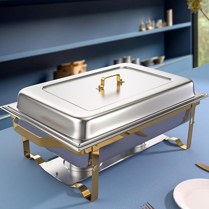 SIOTMERA 9QT Chafing Dishes for Buffet 1 Pack, Thickened Stable Stainless Steel by SIOTMERA